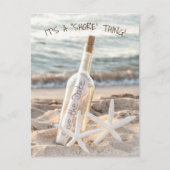 Sparen het Bericht van de Datum in een Fles Aankondigingskaart (Voorkant)