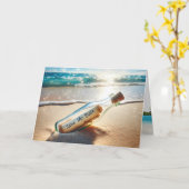 Sparen het Bericht van de Datum in een Fles Kaart (Gele Bloem)