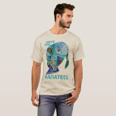 Sparen het Blauw van Manatees T-shirt (Voorkant volledig)