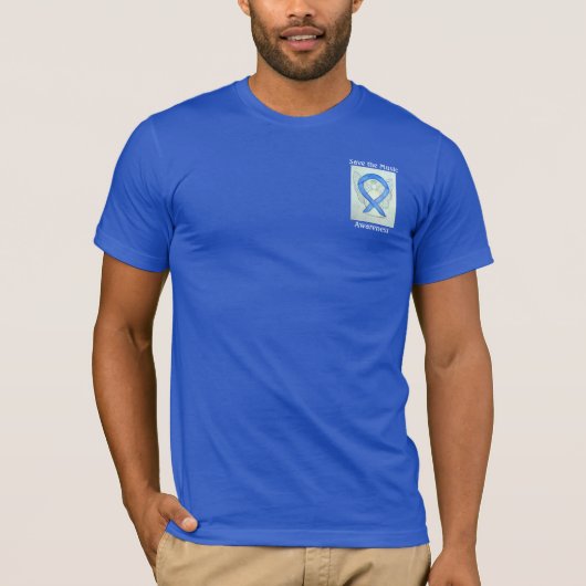 Sparen het Blauwe T-shirt van de Douane van het Li (Voorkant)