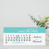 Sparen het (blauwgroen) Net van de Kalender van de Save The Date (Staand voorkant)