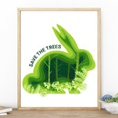 Sparen het bos Bunny Milieu Poster