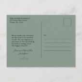 Sparen het Briefkaart van de Aankondiging van de W (Achterkant)