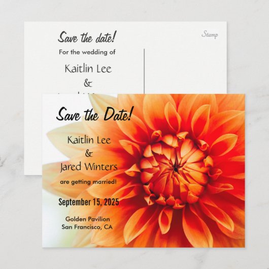 Sparen het Briefkaart van de Bloem van de Datum -  (Voorkant / Achterkant)