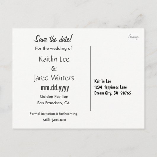 Sparen het Briefkaart van de Bloem van de Datum -  (Achterkant)