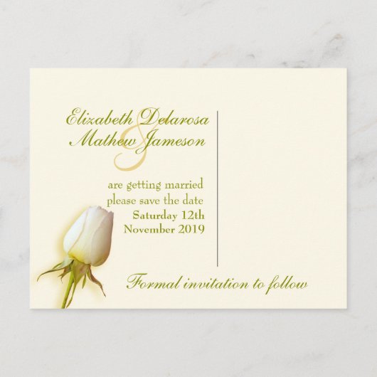 Sparen het Briefkaart van de Datum Enige Witte Roo (Achterkant)