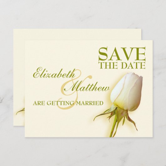 Sparen het Briefkaart van de Datum Enige Witte Roo (Voorkant / Achterkant)