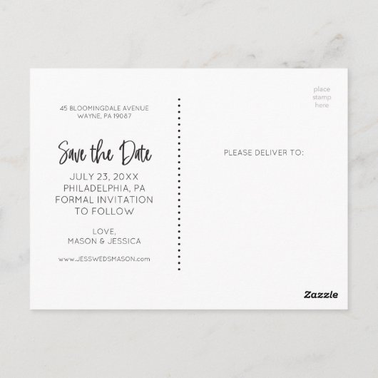 Sparen het Briefkaart van de Datum - Handgeschreve (Achterkant)