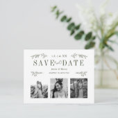 Sparen het Briefkaart van de Datum in Donkergroen (Staand voorkant)