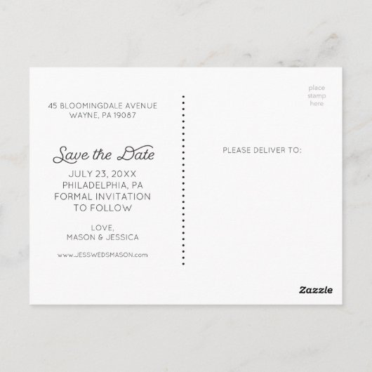 Sparen het Briefkaart van de Datum - Modern Manusc (Achterkant)