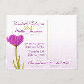 Sparen het Briefkaart van de Datum paarse tulpkuns (Achterkant)