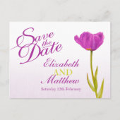Sparen het Briefkaart van de Datum paarse tulpkuns (Voorkant)