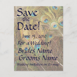 Sparen het Briefkaart van de Datum Peacock