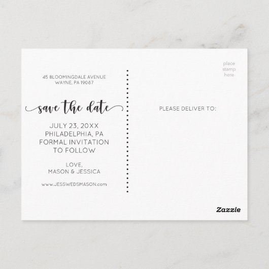 Sparen het Briefkaart van de Datum - Robuust Manus (Achterkant)