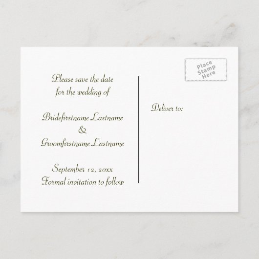 Sparen het Briefkaart van de Datumstrand (Achterkant)