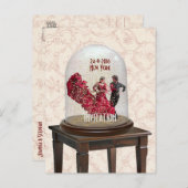 Sparen het Briefkaart van de Familie van de Datum (Voorkant / Achterkant)