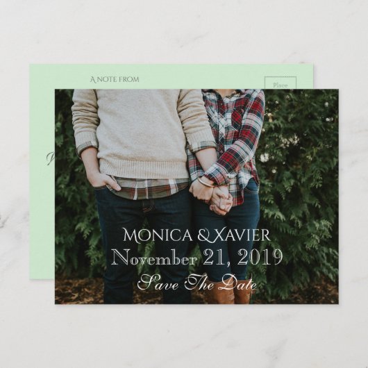 Sparen het Briefkaart van de Foto van de Datum (Voorkant / Achterkant)