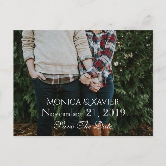 Sparen het Briefkaart van de Foto van de Datum (Voorkant)