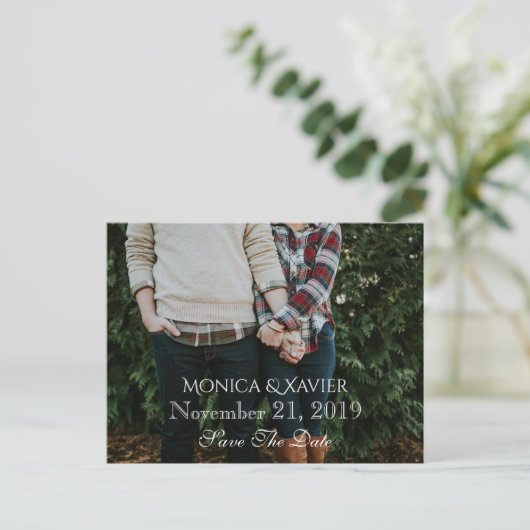 Sparen het Briefkaart van de Foto van de Datum (Staand voorkant)