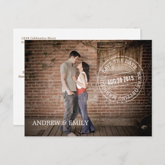 Sparen het Briefkaart van de Foto van het Poststem (Voorkant / Achterkant)