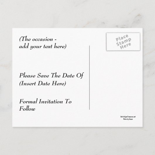 Sparen het Briefkaart van de Fotografie van de Dat (Achterkant)