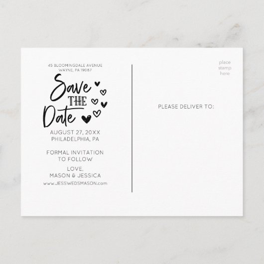 Sparen het Briefkaart van de Kalender van de Datum (Achterkant)