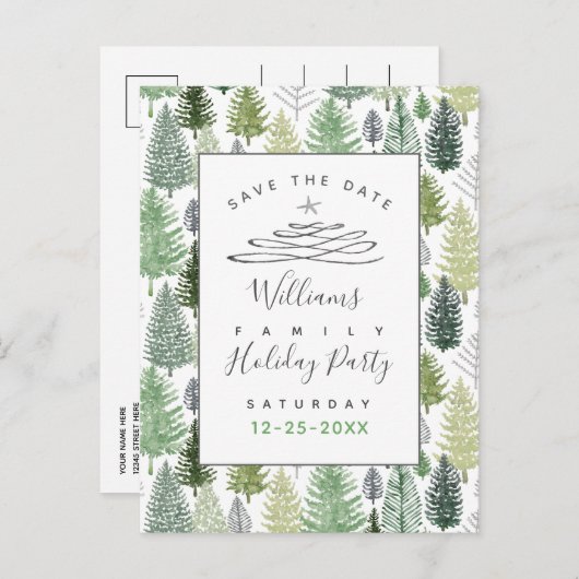 Sparen het Briefkaart van de Pijnbomen van de Part (Voorkant / Achterkant)