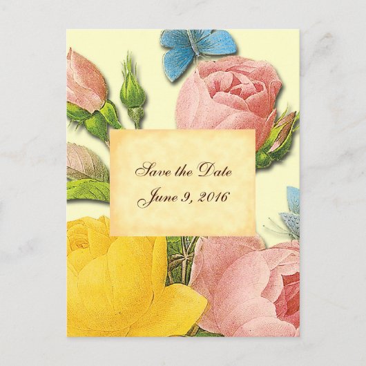 Sparen het Briefkaart van de  Rozen van de Datum R (Voorkant)