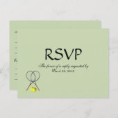 Sparen het Briefkaart van de Tennis RSVP van het M (Voorkant / Achterkant)