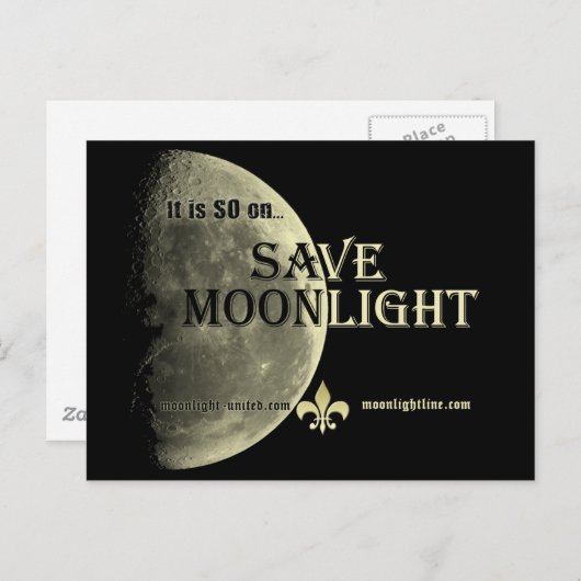 Sparen het briefkaart van het Maanlicht (Voorkant / Achterkant)