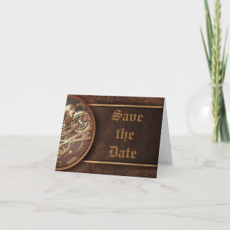 Sparen het bruine goud van datum steampunk aankondiging