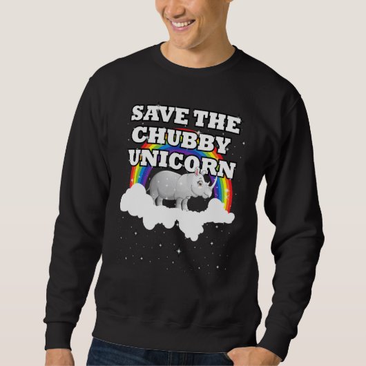 Sparen het Chubby Cute Unicorn Rainbow Rhino Idee Trui (Voorkant)
