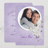 sparen het date-round lijst op paars save the date (Voorkant / Achterkant)