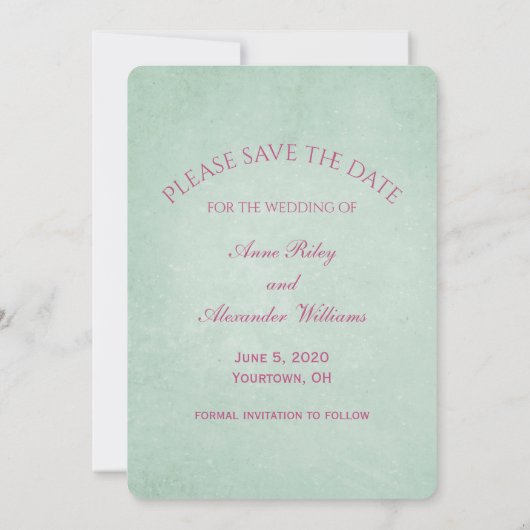 sparen het date-round lijst op zacht groen save the date (Achterkant)