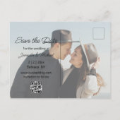 sparen het datum witte handschrift paar 2 foto's aankondigingskaart (Achterkant)