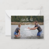 sparen het datum witte handschrift paar 2 foto's notitiekaartje (Achterkant)