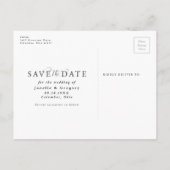 Sparen het datumelegante verticale fotobriefkaart aankondigingskaart (Achterkant)