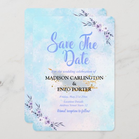 Sparen het Deeg van de Waterverf van de Datum Kaart (Voorkant / Achterkant)