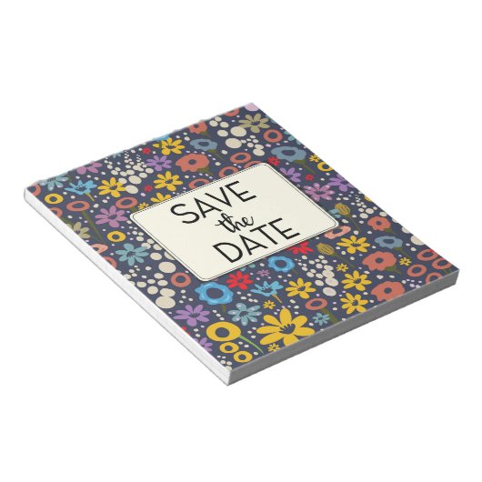 Sparen het Floral patroon van de Datum Notitieblok (Schuin)