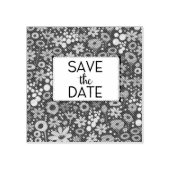Sparen het Floral patroon van de Datum Rubberstempel (Afrduk)