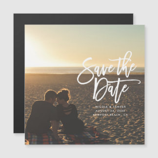 Sparen het horizontale manuscript van de Krulling  Magnetische Uitnodiging