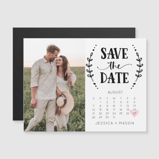 Sparen het KalenderLand Magnet van de Datum (Voorkant / Achterkant)