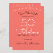 Sparen het Koraal van de Uitnodiging van de Datum (Voorkant / Achterkant)