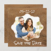 Sparen het Lederen van de Datum Thema Save The Date (Voorkant / Achterkant)