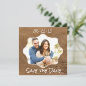 Sparen het Lederen van de Datum Thema Save The Date (Staand voorkant)