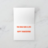 Sparen het Leven van Turkije door Dessert eerst Te Feestdagen Kaart (Binnen)