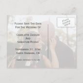 Sparen het Malplaatje van de Foto van de Datum Aan Aankondigingskaart (Achterkant)