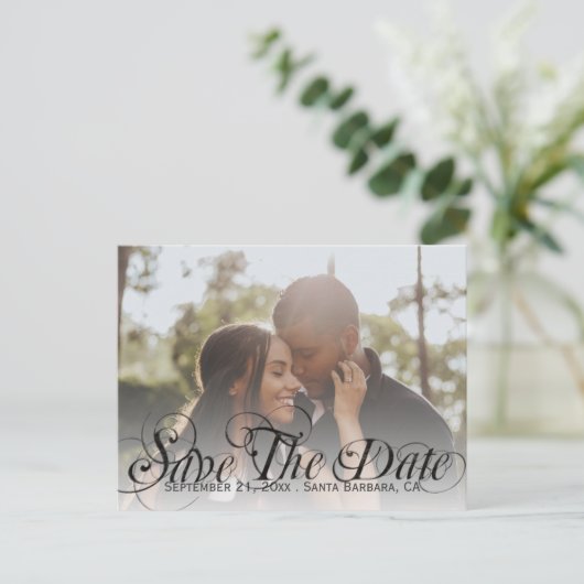 Sparen het Malplaatje van de Foto van de Datum Aan Aankondigingskaart (Staand voorkant)