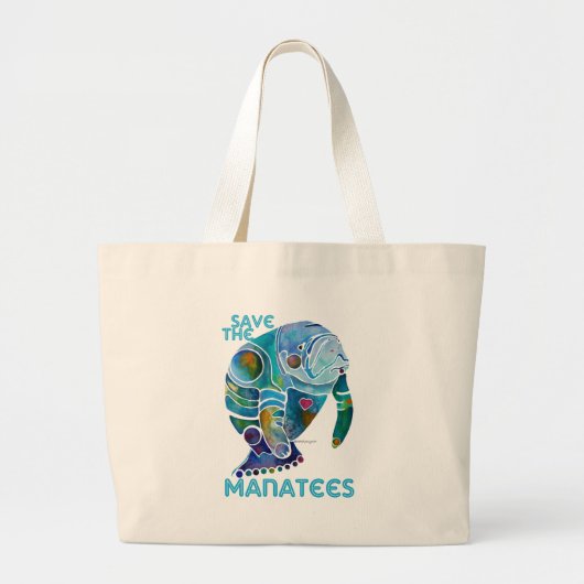 Sparen het Manatee Grote Tote Bag (Voorkant)