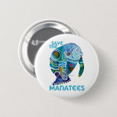Sparen het Manatee Ronde Button 5,7 Cm (Voorkant /achterkant)